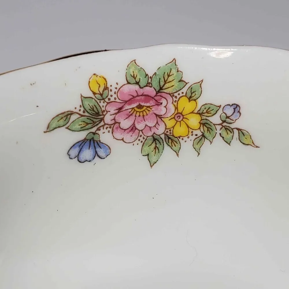 Colclough Teacup and Saucer Green Floral Vintage